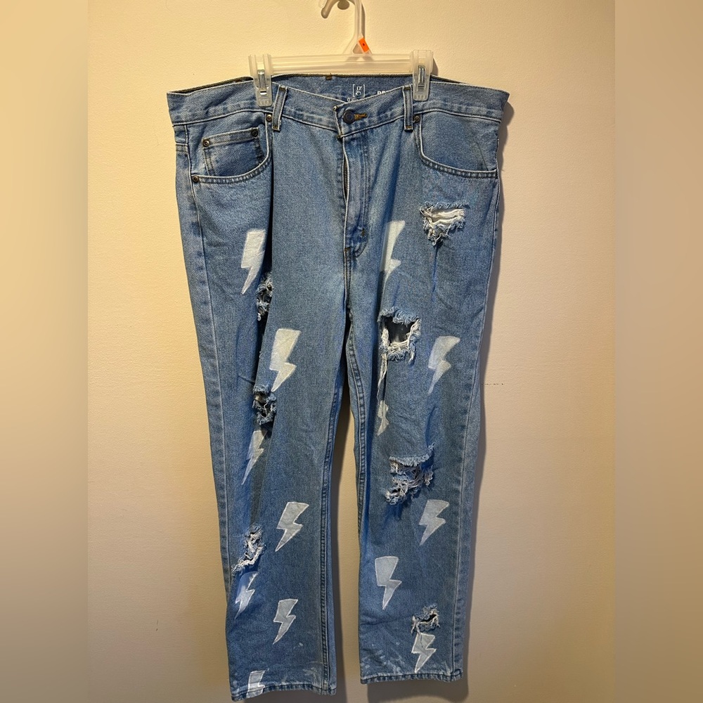 Custom Upcycled Jeans- Size 36x32